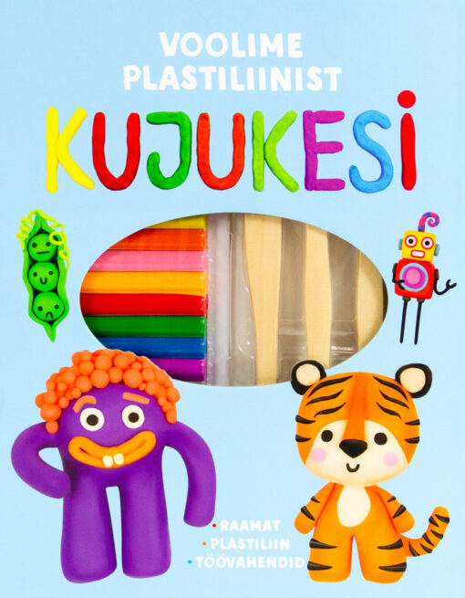 Voolime plastiliinist kujukesi. Raamat, plastiliin ja töövahendid